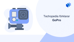 Illustration av GoPro-kamera med texten Techopedia förklarar GoPro.