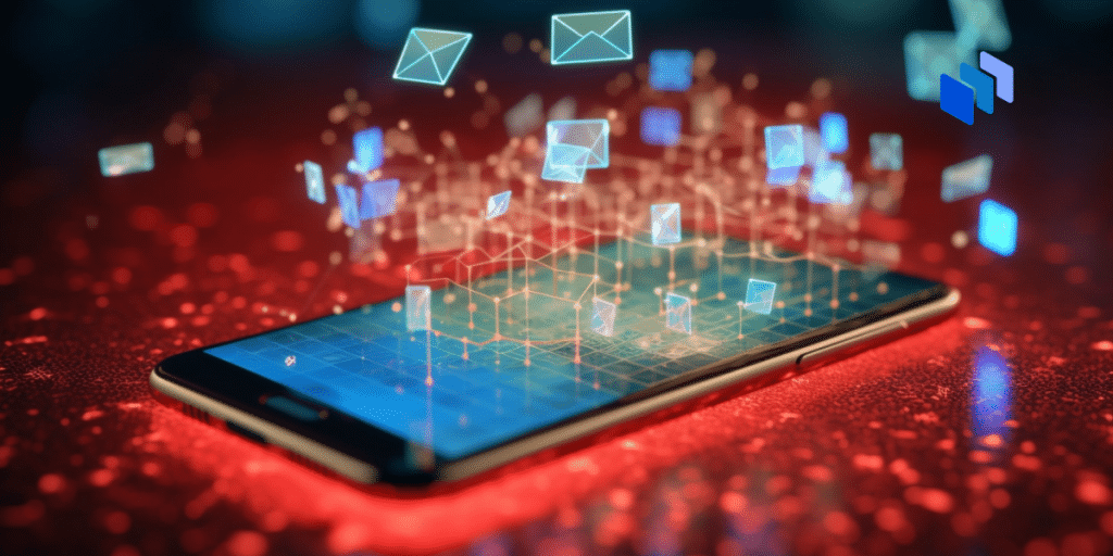 A phone with phishing emails