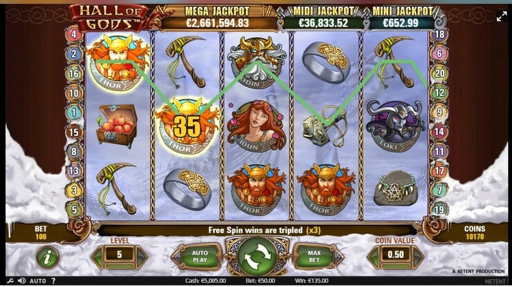 Hall of Gods Free Spins