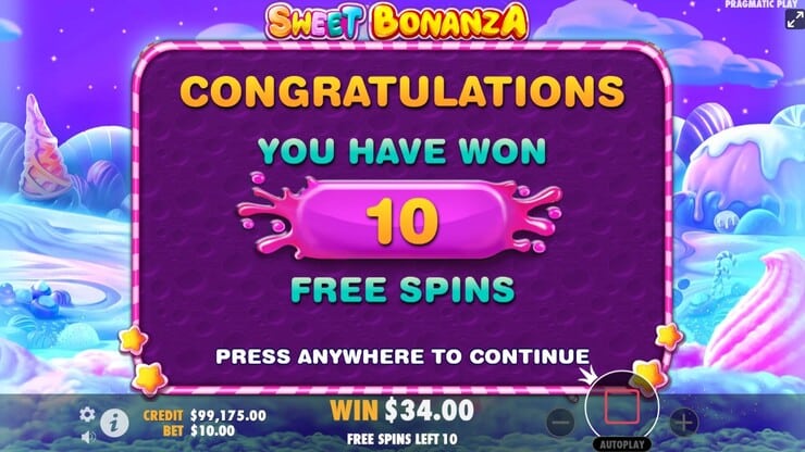 Sweet Bonanza free spins