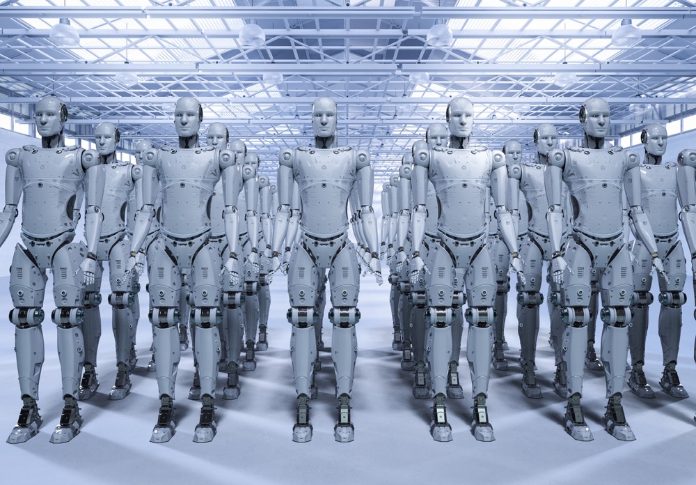 White robots in the room