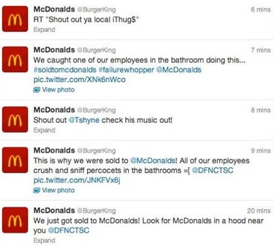 Hackers posing as McDonald's on Burger King's Twitter account