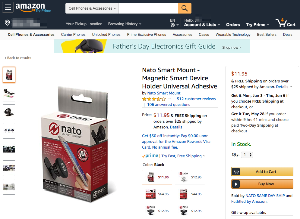 Nato Smart Mount device for sale on Amazon.com