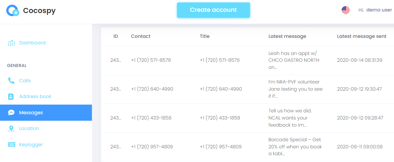 Cocospy phone spy app