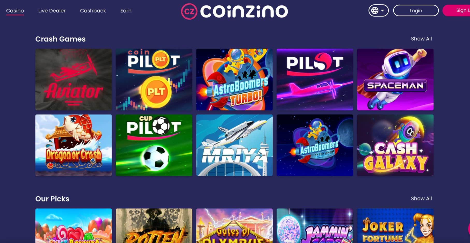 Coinzino Crash Casino