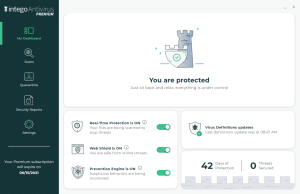 Intego dashboard