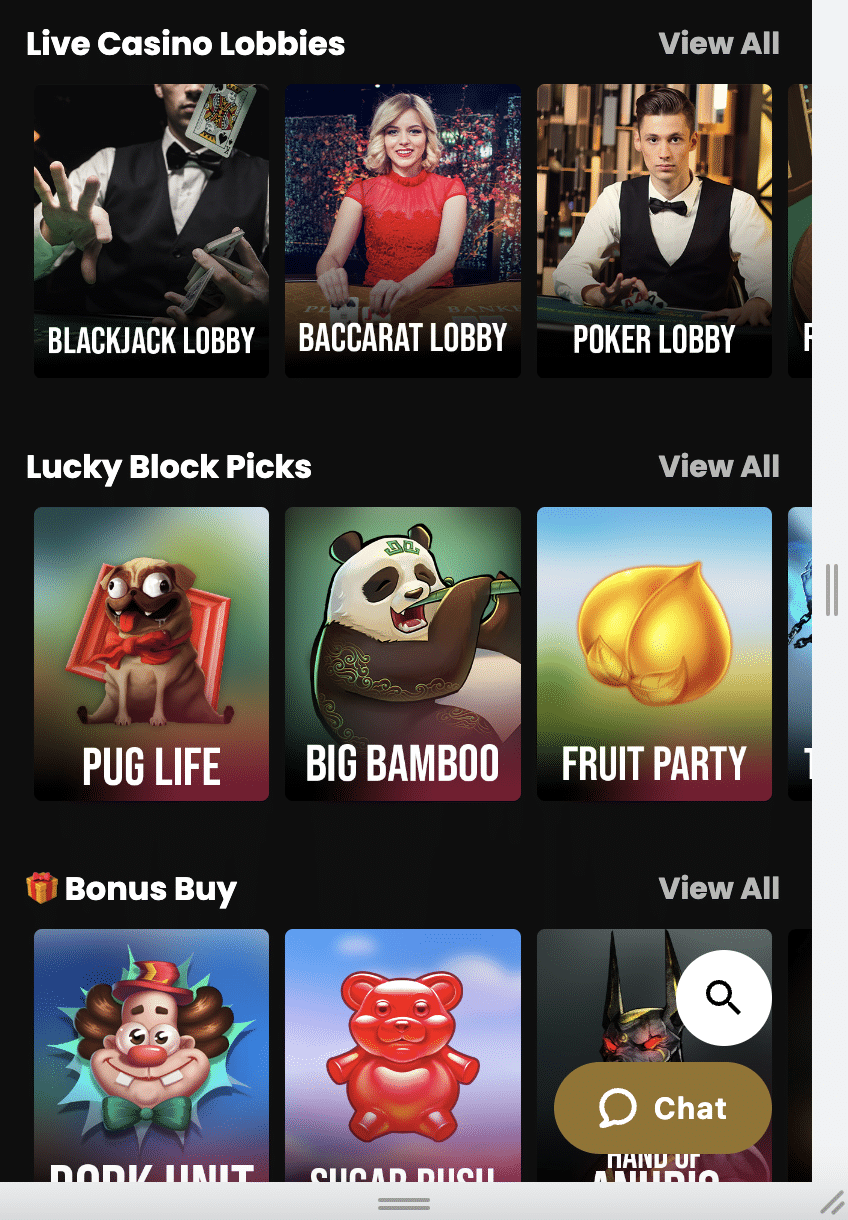 Lucky Block Mobile Site