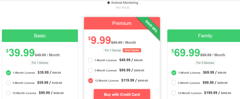 Spyic-android pricing