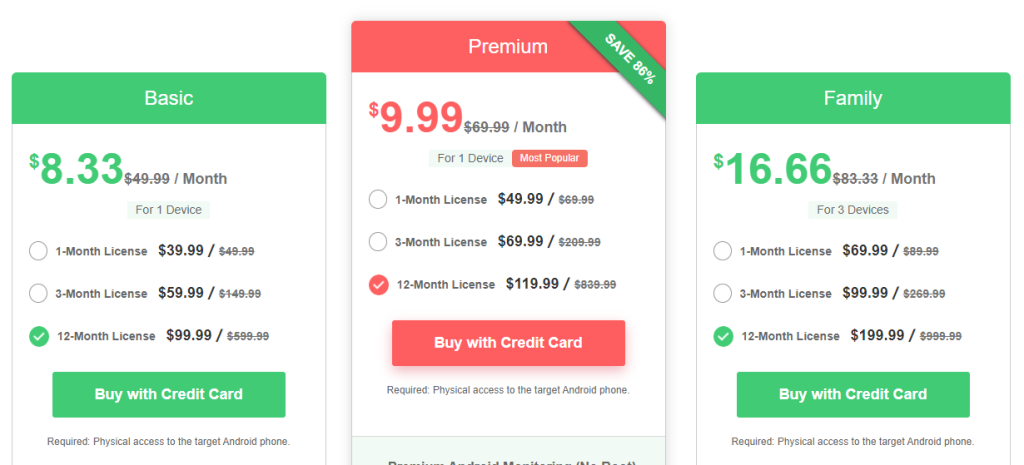Spyic pricing