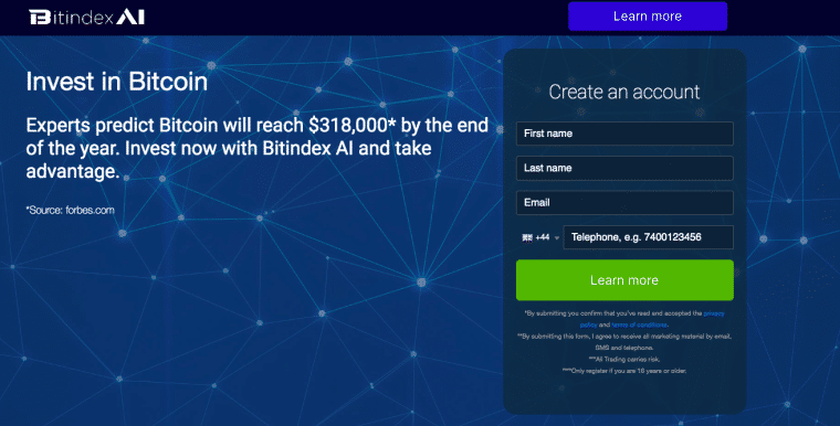 Bit Index AI website