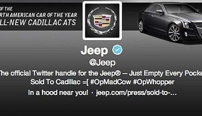 Jeep Twitter account hacked posting they've been sold to Cadillac