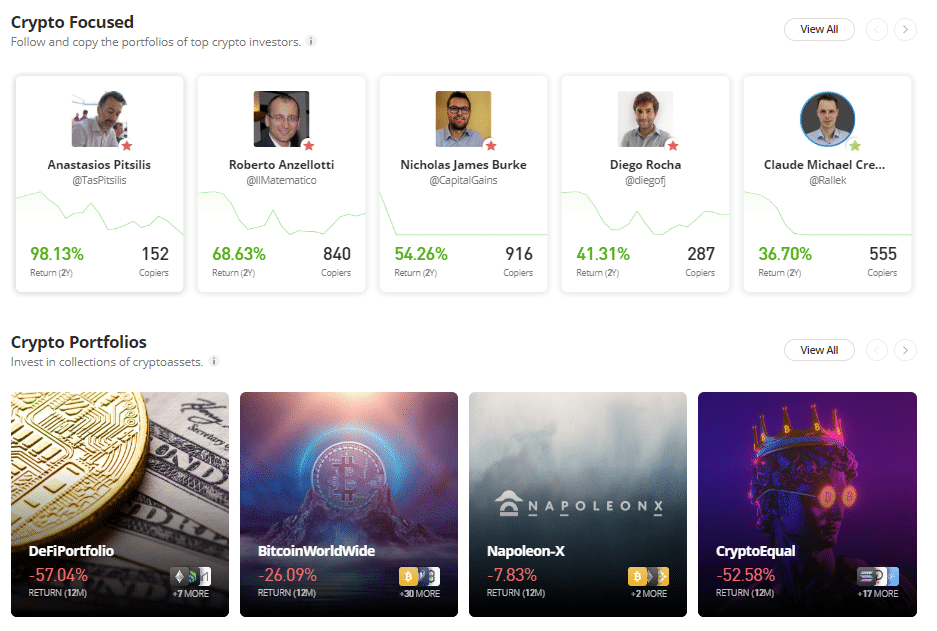etoro crypto portfolios