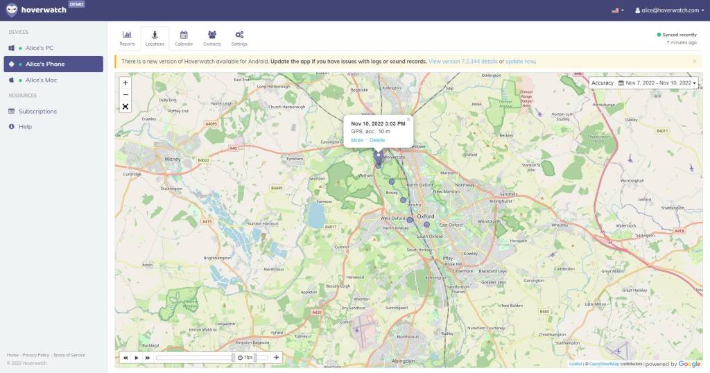 Hoverwatch GPS spy app tracker