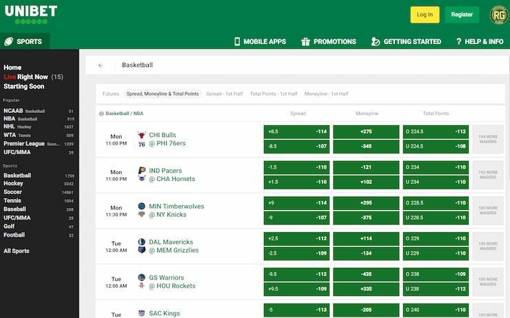 Unibet New Jersey Gambling Page