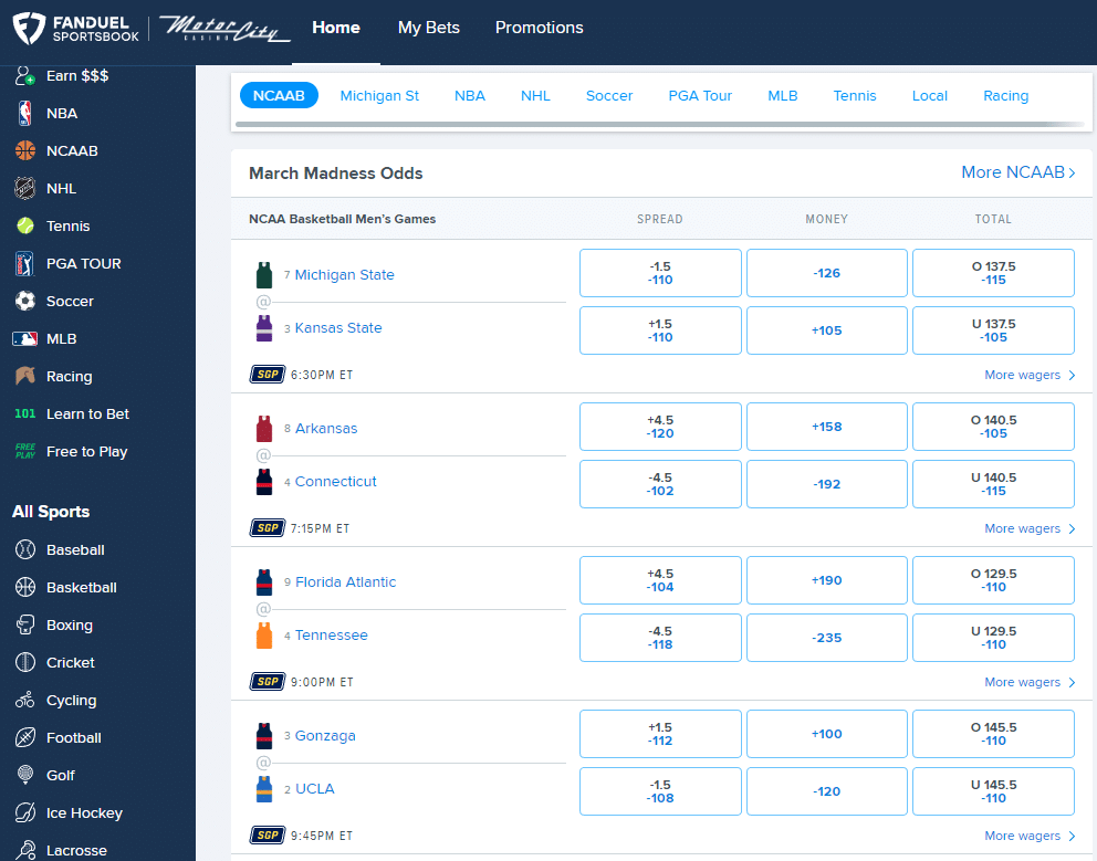 FanDuel Michigan online sports betting
