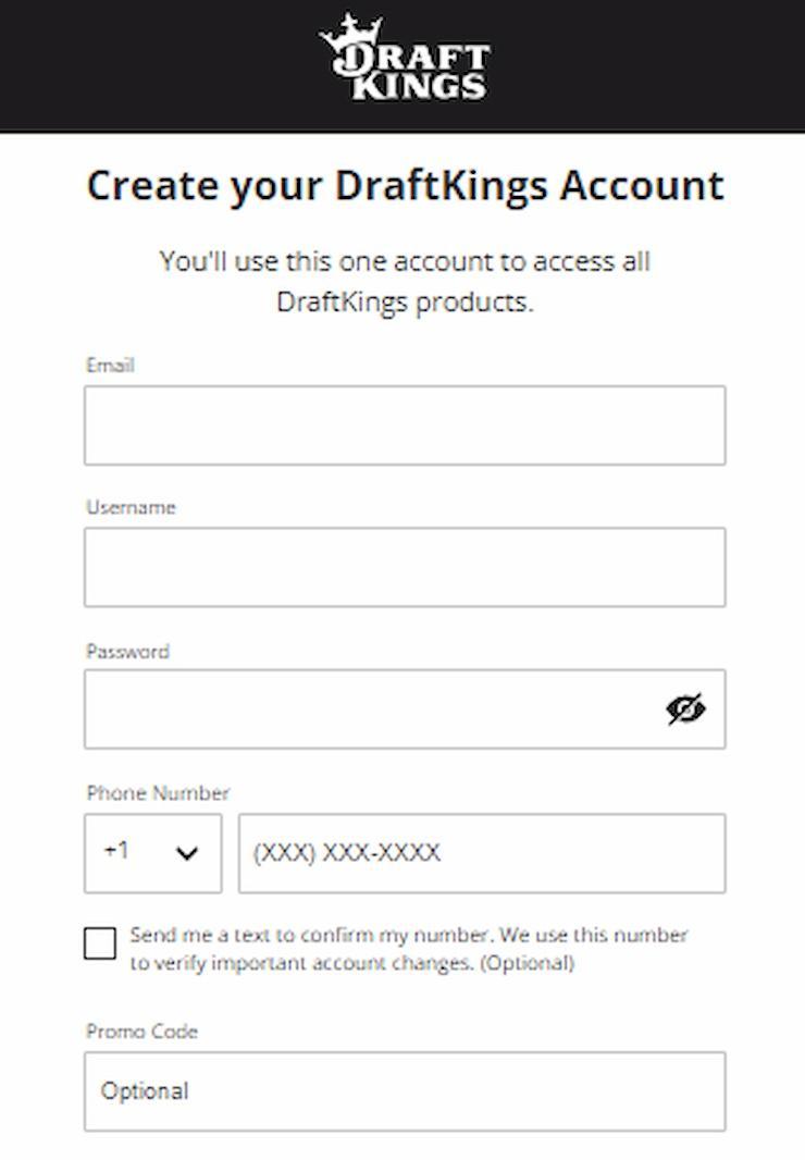 DraftKings Iowa online gambling sign up form