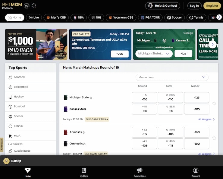 BetMGM Louisiana sports betting site