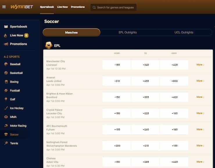 WynnBET NJ Online Gambling Page