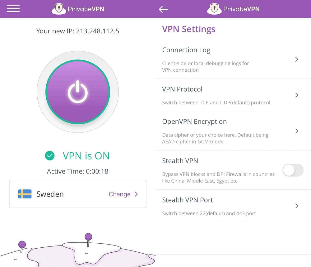 interfaz VPN privada