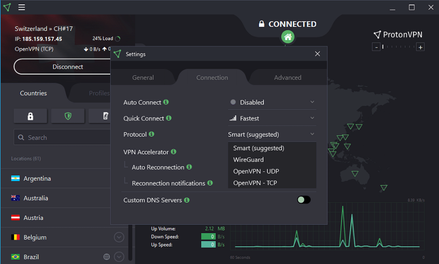 Protonvpn -Schnittstelle