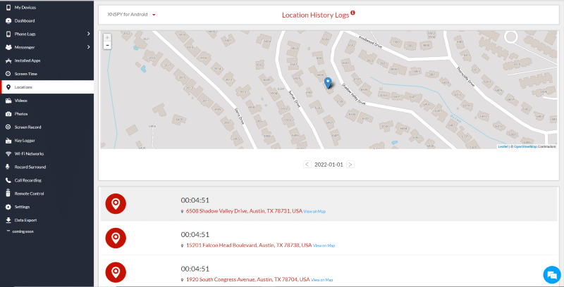 XNSpy live GPS tracking app