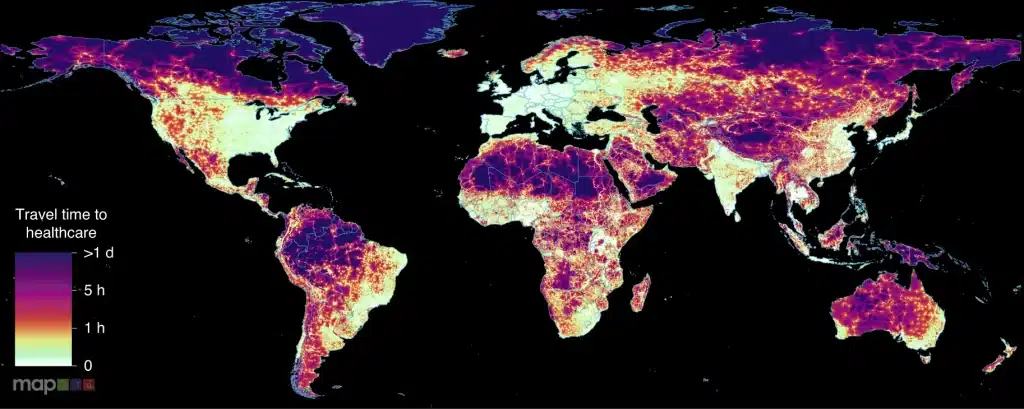 World of countries devoid of healthcare services