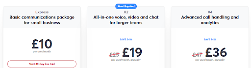 8x8 UK pricing