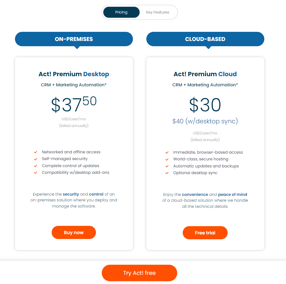 Act! - Perfect for Email Marketing Pricing