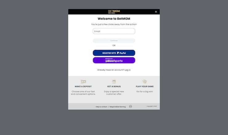 BetMGM Registration Form