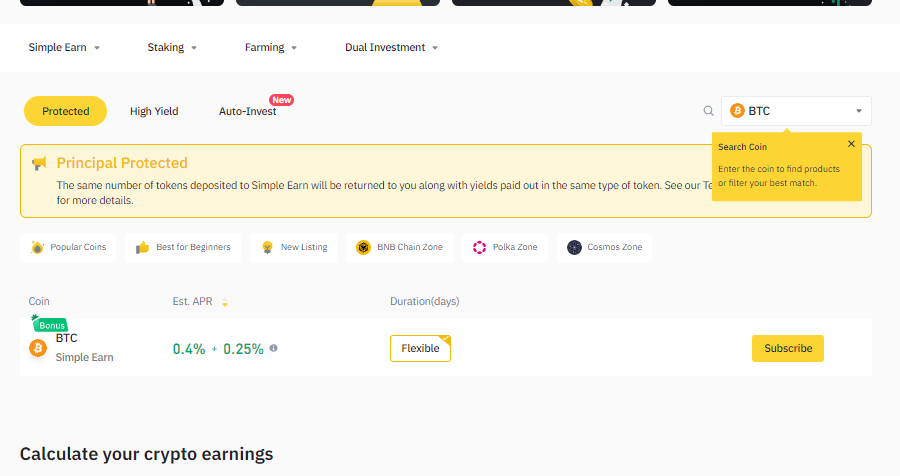 Binance features a range of options, but its robust interface could be a bit of a turn-off for users with no experience in DeFi lending.