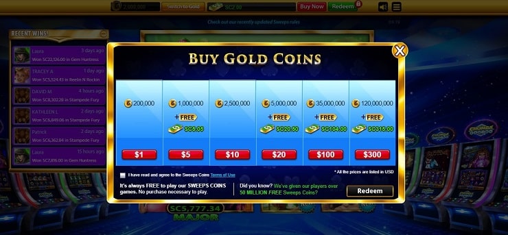 Chumba Sweepstakes Online Casino Buying Coins