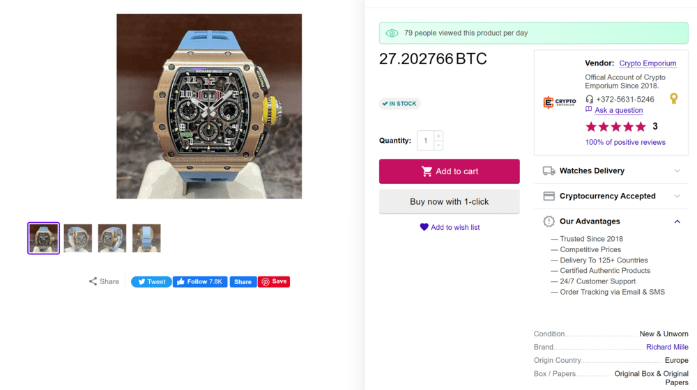 Buy watch on sale with crypto