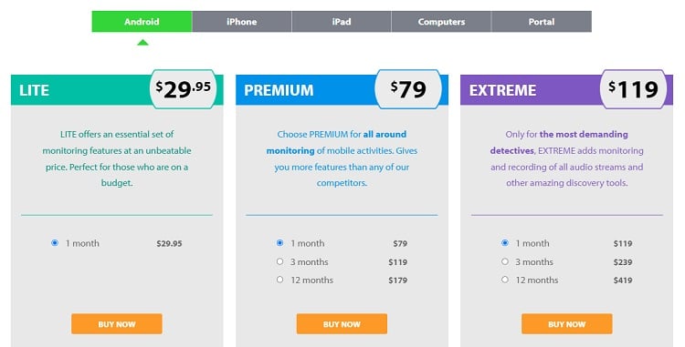 FlexiSPY pricing keylogger download