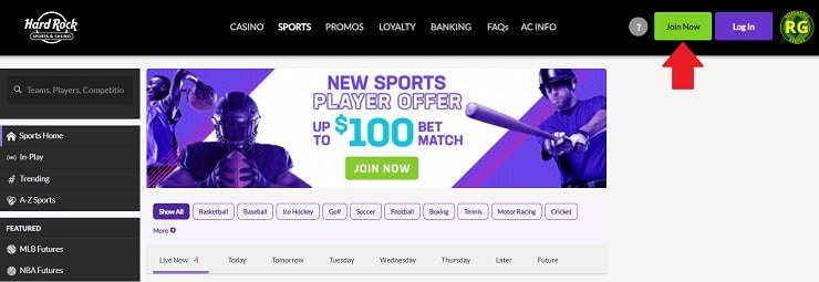 Hard Rock NJ Join Now Button