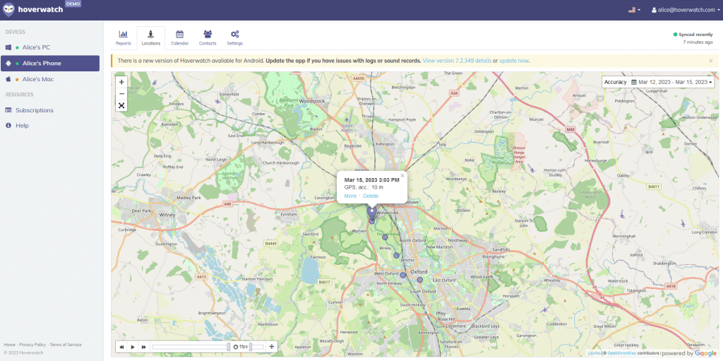 Hoverwatch Location Tracking