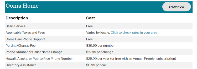 Ooma residential pricing