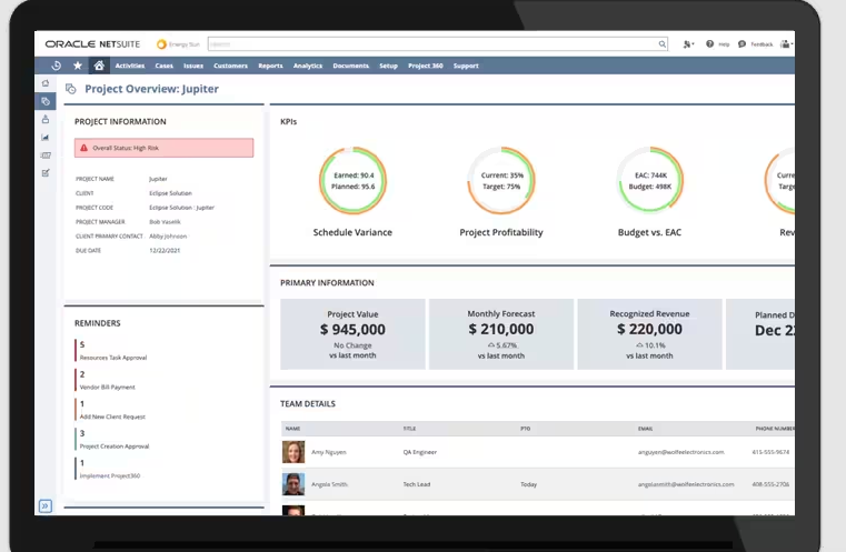 Oracle NetSuite CRM for Construciton