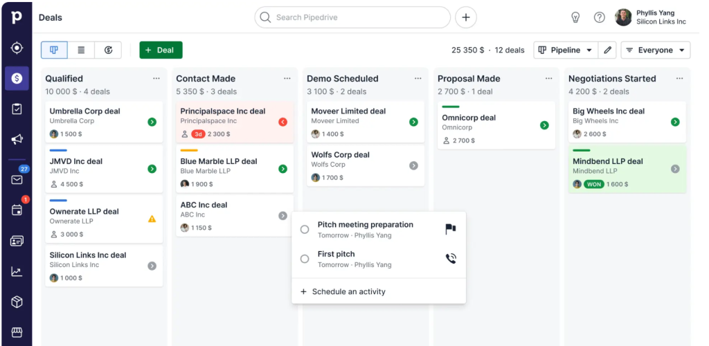 Pipedrive CRM - Smaller-Scale Sales Companies CRM