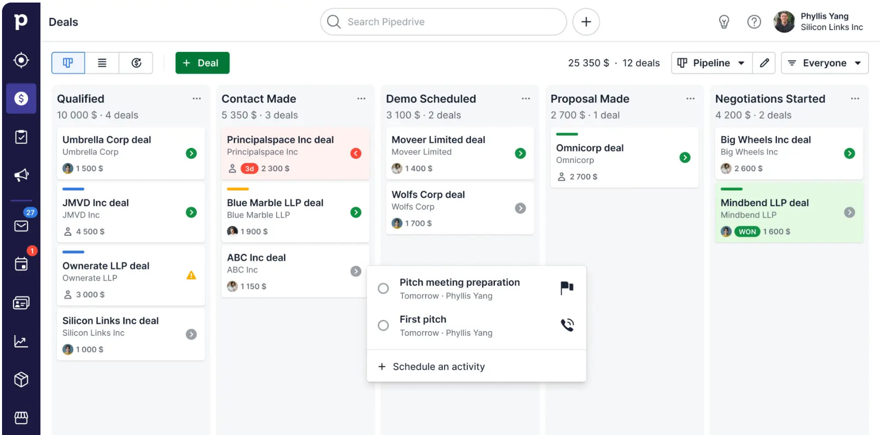 Pipedrive CRM Simple CRM