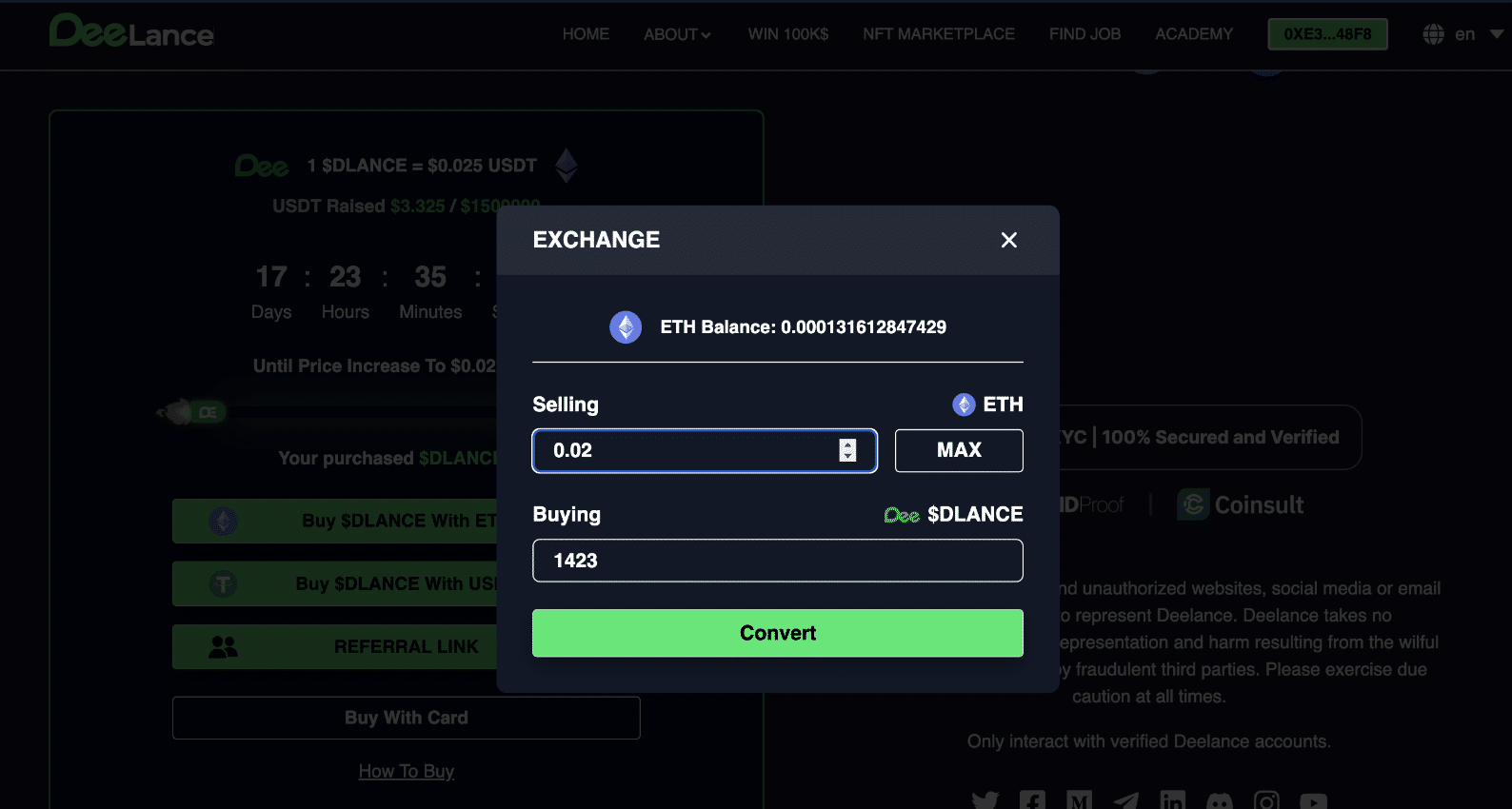 DeeLance presale