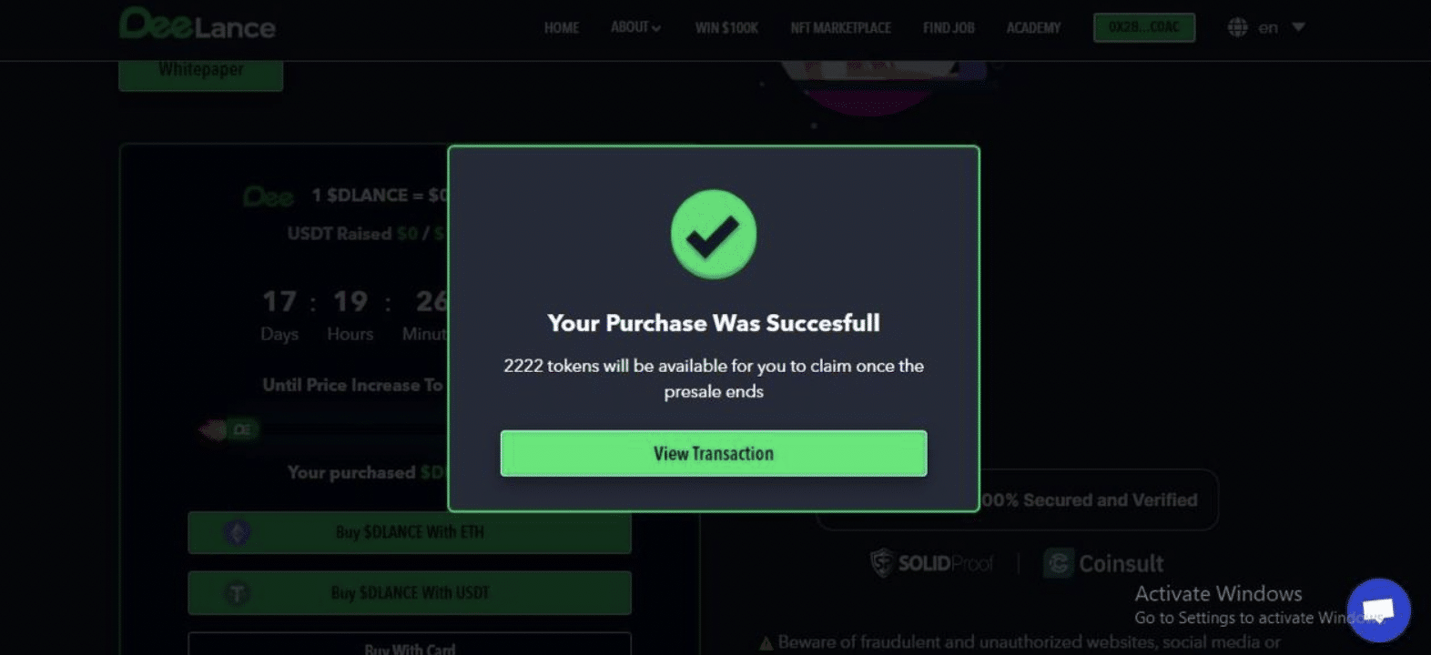 DeeLance presale