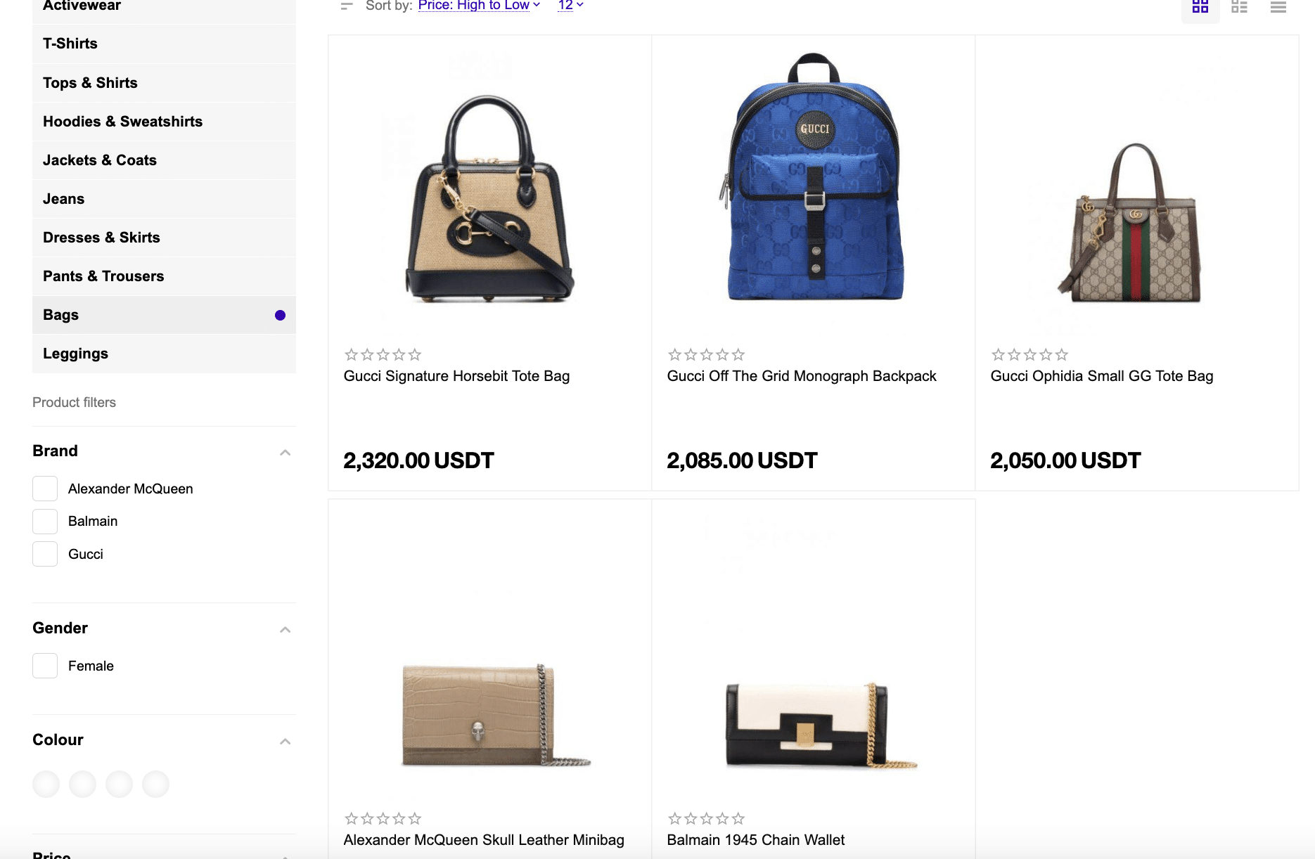 Luxury bags at Crypto Emporium