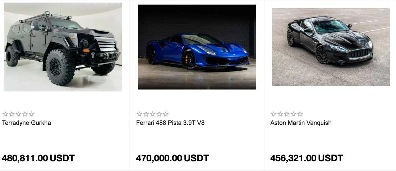 Supercars on Crypto Emporium