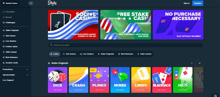 Stake.us sign up page