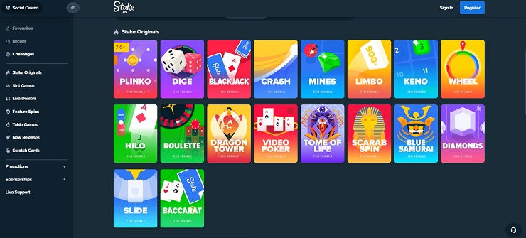 Stake.us games