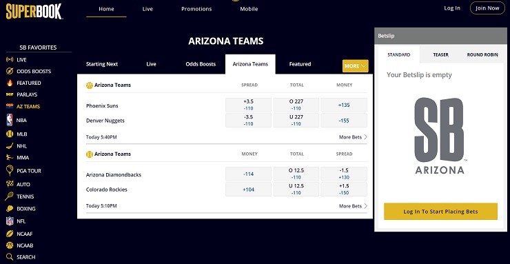 SuperBook Arizona Online Gambling Site