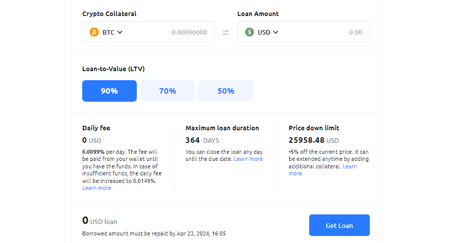Getting loans with YouHodler is a streamlined process — you just need to have crypto as collateral.