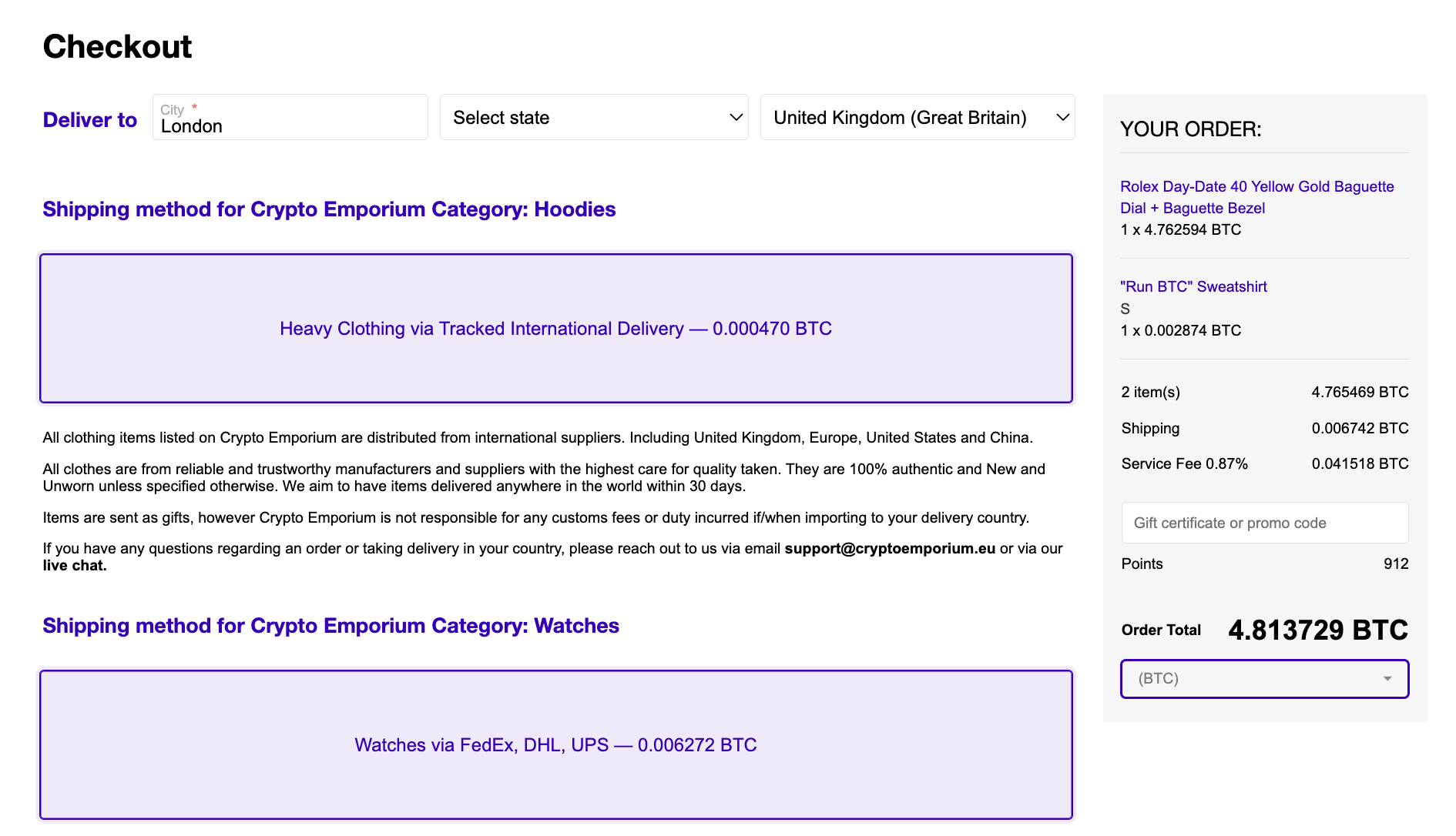 Crypto Emporium buy Rolex
