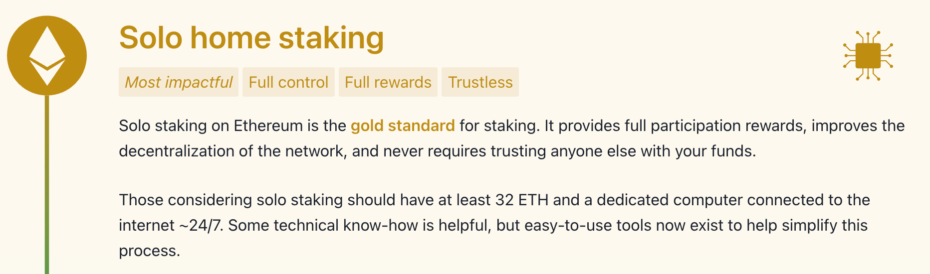 ETH staking income