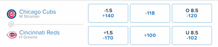 cubs v reds fanduel